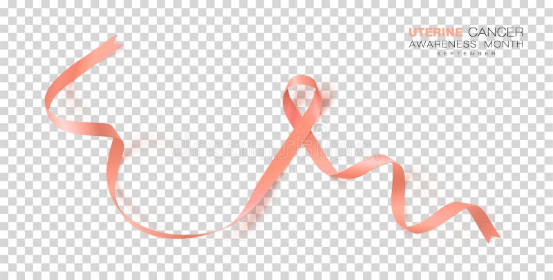 Uterine Cancer Awareness Month. Peach Color Ribbon Isolated On Transparent Background. Vector Design Template For Poster royalty free illustration Uterine Cancer Awareness Month. Peach Color Ribbon Isolated On Transparent Background. Vector Design Template For Poster royalty free illustration