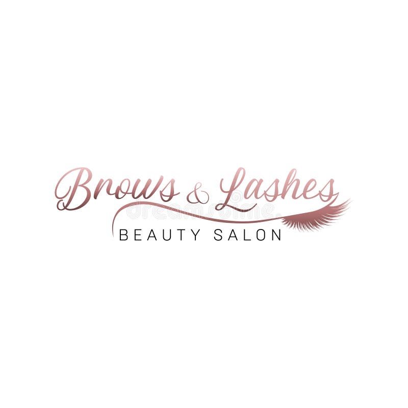 Brows and lashes logo design. Rose golden brows and lashes logo. Brows and lashes logo design. Rose golden brows and lashes logo.