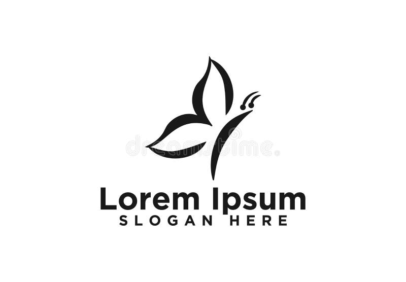 Utformning av en abstrakt fjärilslogotyp stock illustrationer