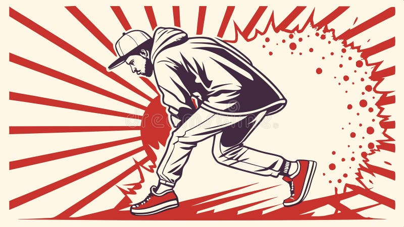 Utformning av energi och motivation hos människan som kör solstrålar, dynamisk vektordesign för runner-figurer Generativ AI vektor illustrationer