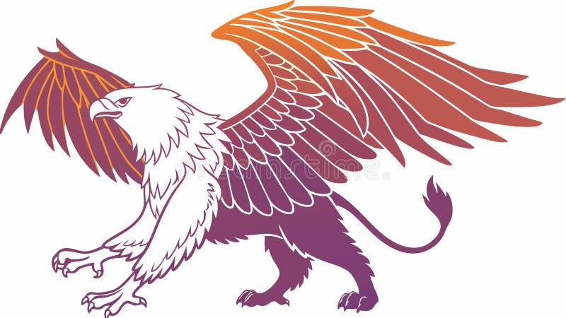 Utformning av generativ AI-vektor för Mythical Griffin Illustration stock illustrationer