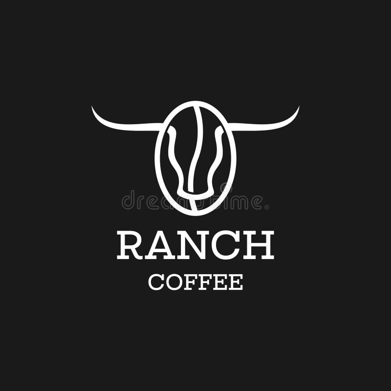 Utformning av kreativ idé för Ranch-kaffologotyp stock illustrationer