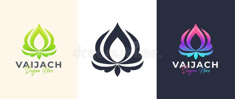 Utformning av logotyp för abstrakt lotus blomma vektor illustrationer