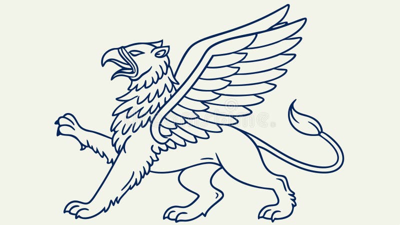 Utformning av Mythical Griffin Legendary Creature och Guardian vektor Generative AI stock illustrationer