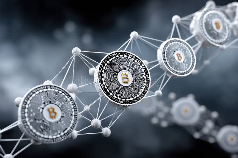 Utforska ett motståndskraftigt digitalt ekosystem med blockkedjeteknik och dess inverkan på datasäkerhetsinnovationer royaltyfri illustrationer