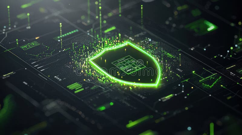 Utforska ett motståndskraftigt digitalt ekosystem med blockkedjor och avancerade tekniska innovationer för datasäkerhet royaltyfri illustrationer
