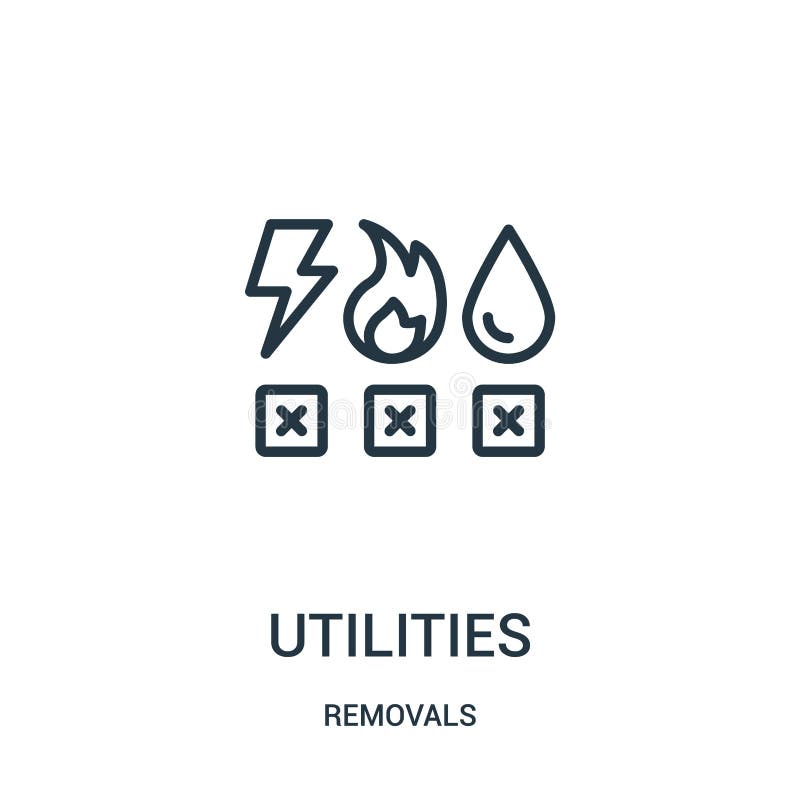 Utilities icon vector from removals collection. Thin line utilities outline icon vector illustration. Linear symbol for use on web and mobile apps, logo, print media. Removals symbol vectors