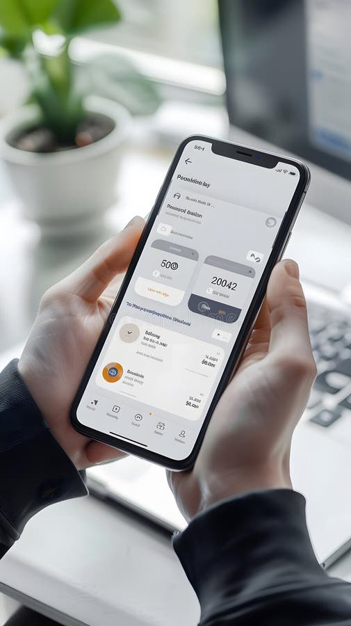 Utilizzo di un'applicazione mobile per monitorare l'avanzamento verso un risultato di visualizzazione statistiche e monitoraggio d illustrazione di stock