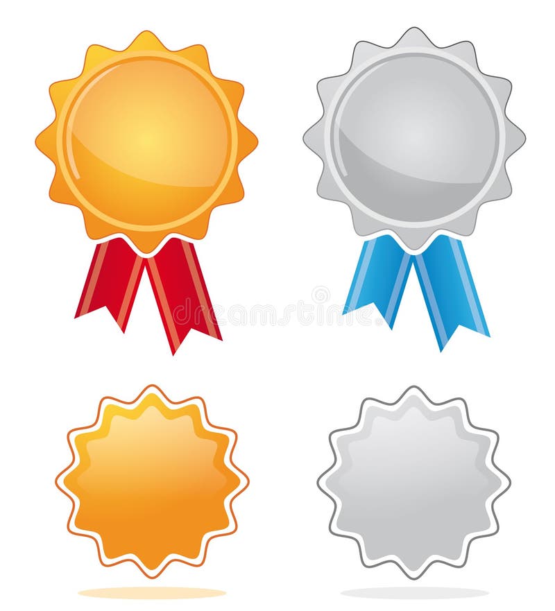 utmärkelseguldmedaljsilver stock illustrationer utmärkelseguldmedaljsilver stock illustrationer