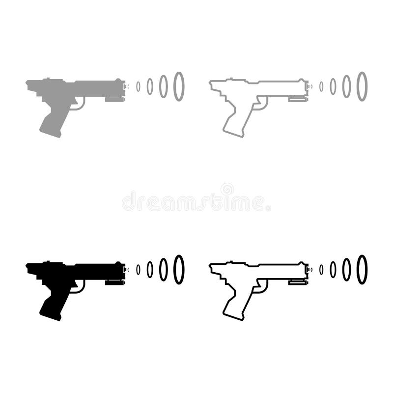 UtrymmeBlasterbarns symbolen för vågen för blasteren för skytte för vapnet för utrymme för det Toy Futuristic vapnet ställde in p stock illustrationer UtrymmeBlasterbarns symbolen för vågen för blasteren för skytte för vapnet för utrymme för det Toy Futuristic vapnet ställde in p stock illustrationer