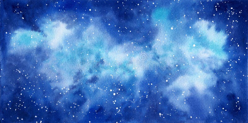 Utrymmevattenfärghanden målade bakgrund Abstrakt galaxmålning vektor illustrationer