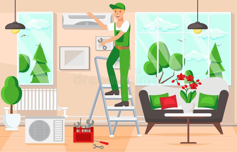 Utrzymań Lotniczy Conditioners również zwrócić corel ilustracji wektora royalty ilustracja Utrzymań Lotniczy Conditioners również zwrócić corel ilustracji wektora royalty ilustracja