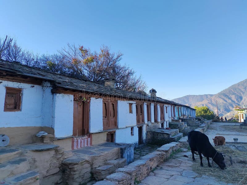 Uttarakhand Old Village Indian Old Village in Mountain Stock Photo