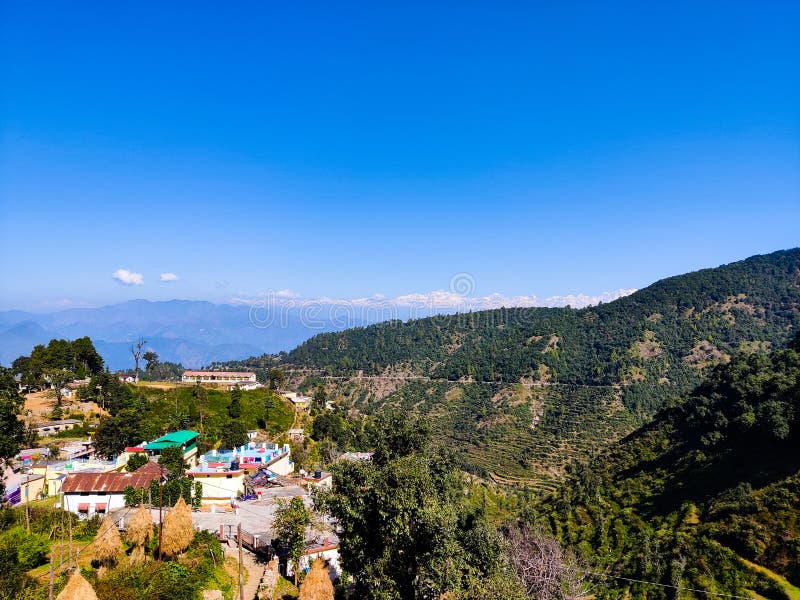 Uttrakhand Mountain Village View Beautiful Weather Stock Photo Image
