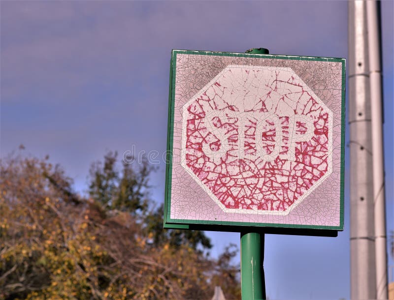 UV Sun damage on stop sign royalty free stock photos UV Sun damage on stop sign royalty free stock photos