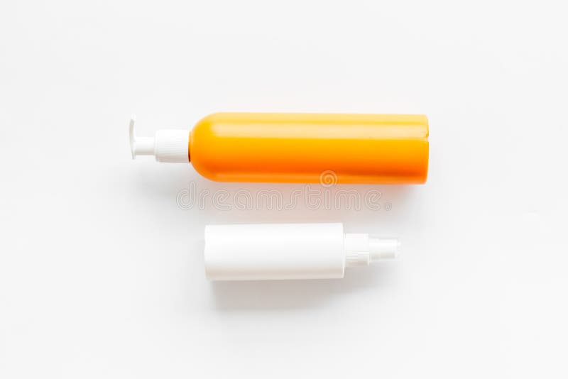UV Sun Protection Cosmetic Bottles with Sunscreen Stock Image Image