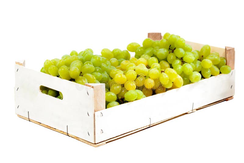 Uvas em uma caixa de madeira fotos de stock royalty free Uvas em uma caixa de madeira fotos de stock royalty free