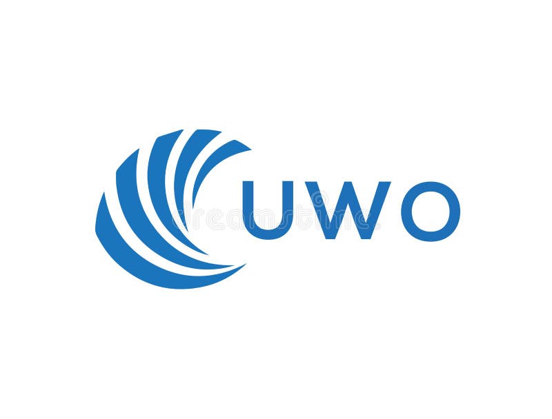 UWO Letter Logo Design on White Background. UWO Creative Circle Letter
