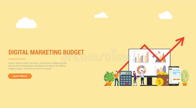 Ux del ui de la página del aterrizaje del diseño de la página web para la campaña financiera del presupuesto de marketing digital libre illustration Ux del ui de la página del aterrizaje del diseño de la página web para la campaña financiera del presupuesto de marketing digital libre illustration