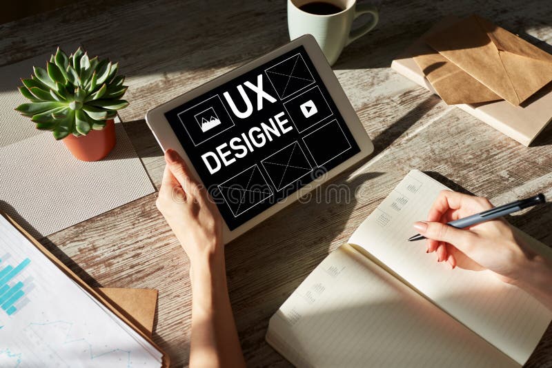 UX Design. User experience designer, Web and application development. Internet and technology concept.