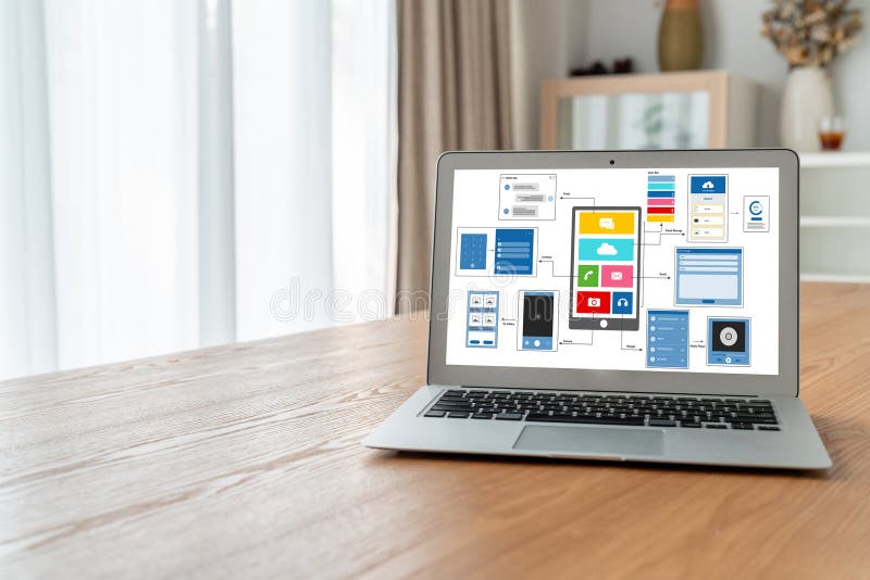 UX UI design process for modish mobile application and website royalty free stock photos