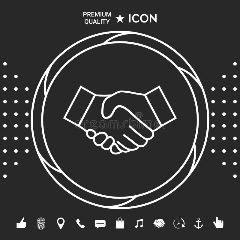 Uścisk dłoni kreskowa ikona Graficzni elementy dla twój designt royalty ilustracja Uścisk dłoni kreskowa ikona Graficzni elementy dla twój designt royalty ilustracja