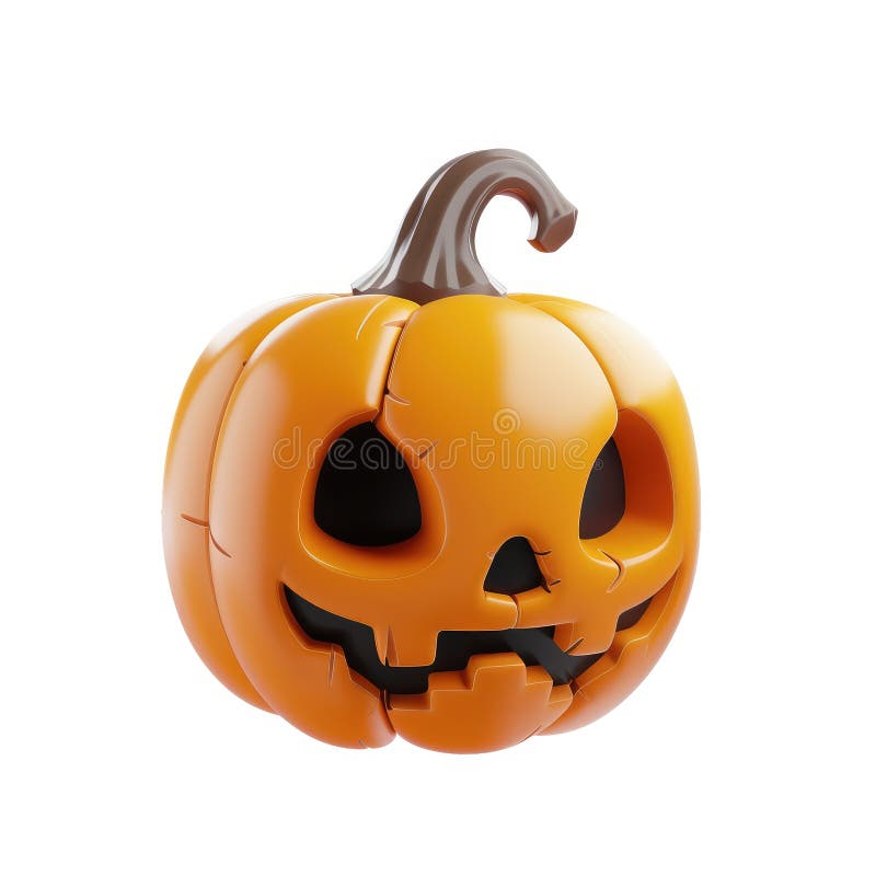 Uśmiechnięty Jackolantern 3D Render Jesienna ozdoba świąteczna ilustracji