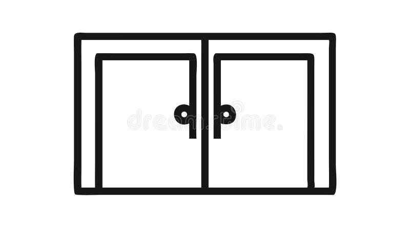 Ușile duble intrare Ieșire Icon Vector design Generative AI royalty free illustration