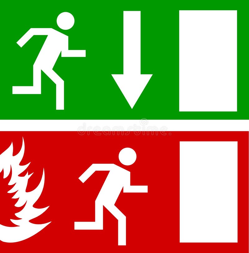 Ușă de ieșire pentru incendiu de urgență și ușă de ieșire royalty free illustration