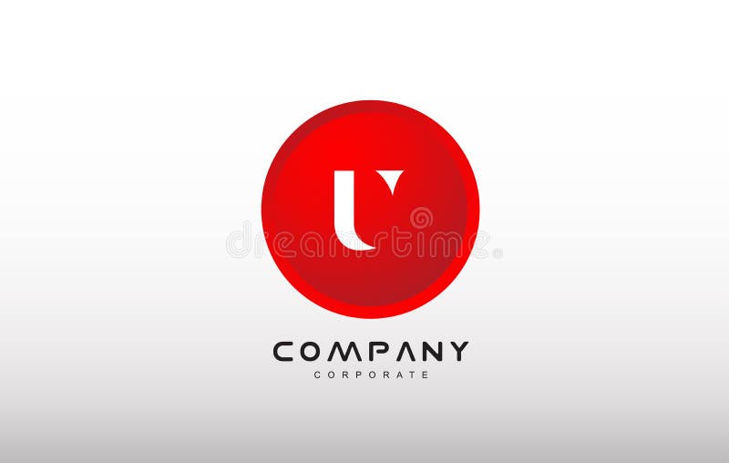 U信件字母表红色圈子小点商标传染媒介设计 皇族释放例证