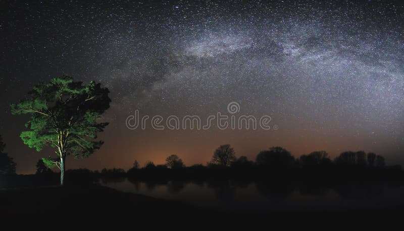 espalda Calle menor Vía láctea real en cielo imagen de archivo. Imagen de galaxia - 89938517