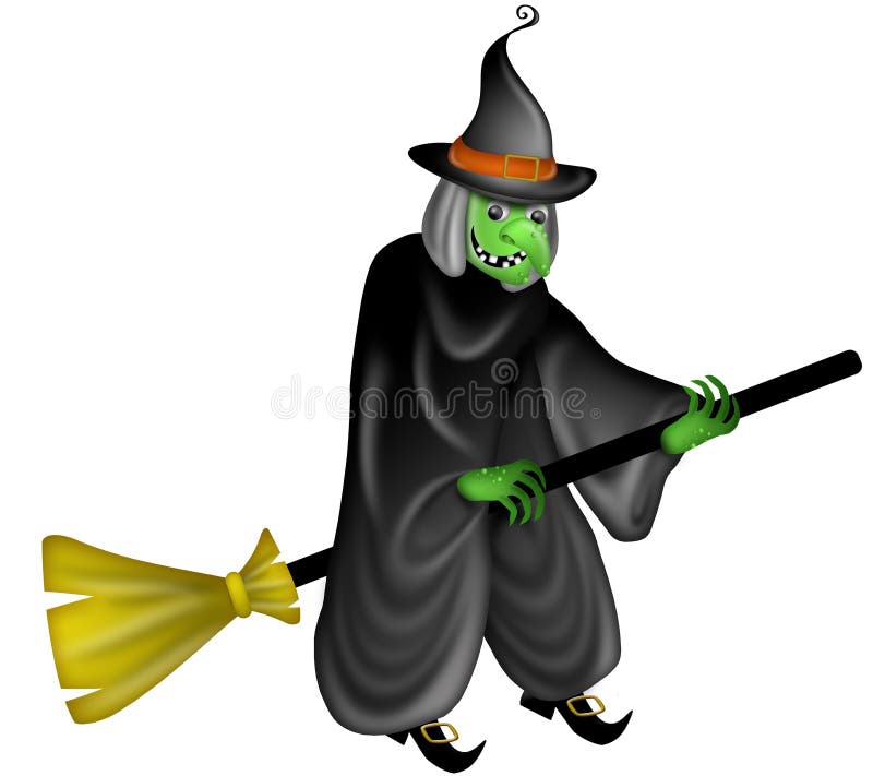 Halloween bruxa vassoura com chapéu imagem vetorial de djv© 267747208