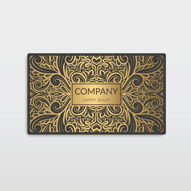 Gold and Black Luxury Business Card Design. Stock Vector - Illustration of  gift, invitation: 148280105