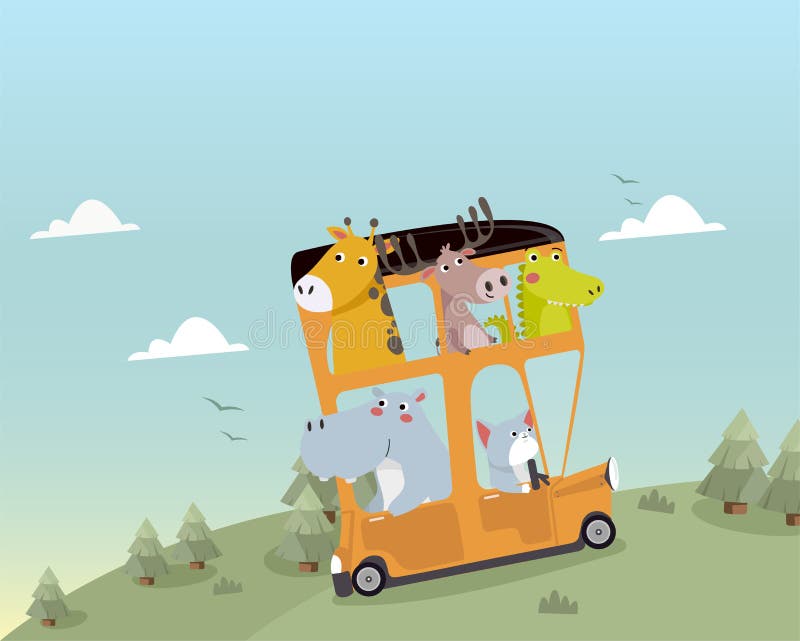 Funny Bus PNG Animals in the Bus Clipart Transportation -  Portugal