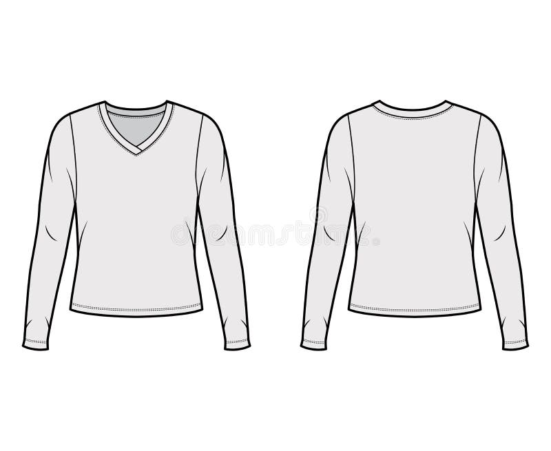 Tshirt Template V Neck Stock Illustrations – 337 Tshirt Template V Neck ...