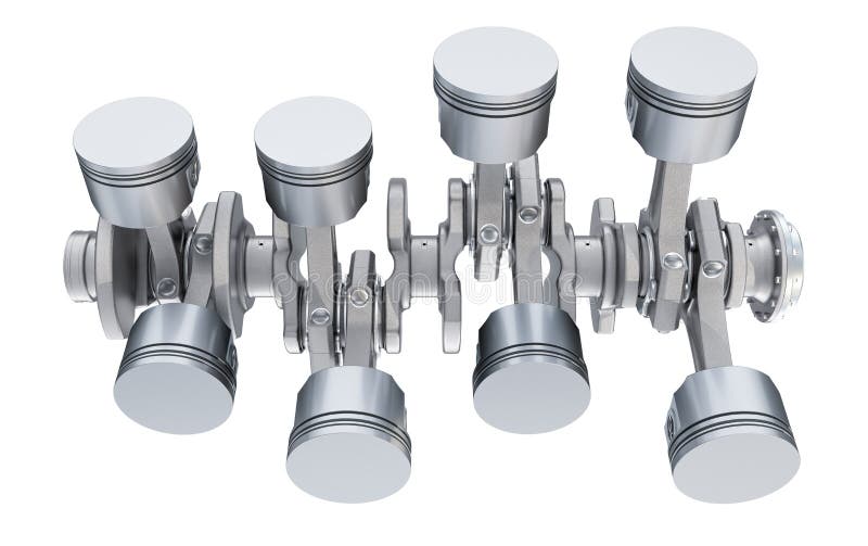 V8 parowozowi tłoki, odgórny widok ?wiadczenia 3 d ilustracji V8 parowozowi tłoki, odgórny widok ?wiadczenia 3 d ilustracji