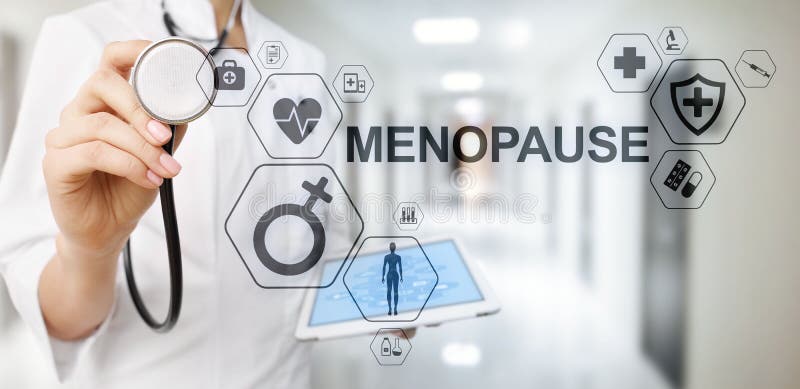 V?rd- medicinskt begrepp f?r klimakterium?lderkvinnor p? sk?rmen vektor illustrationer V?rd- medicinskt begrepp f?r klimakterium?lderkvinnor p? sk?rmen vektor illustrationer
