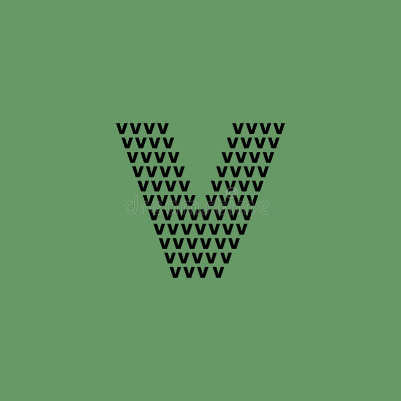 V Text Pattern for V Letter Vector Conceptual Logo,Â Tshirt,Â and