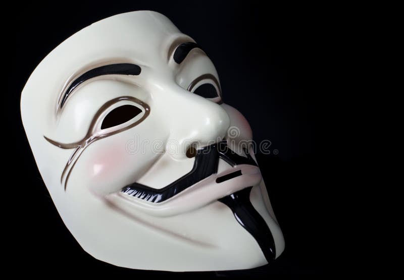 Man Wears A V For Vendetta Guy Fawkes Mask Stock Photo - Download