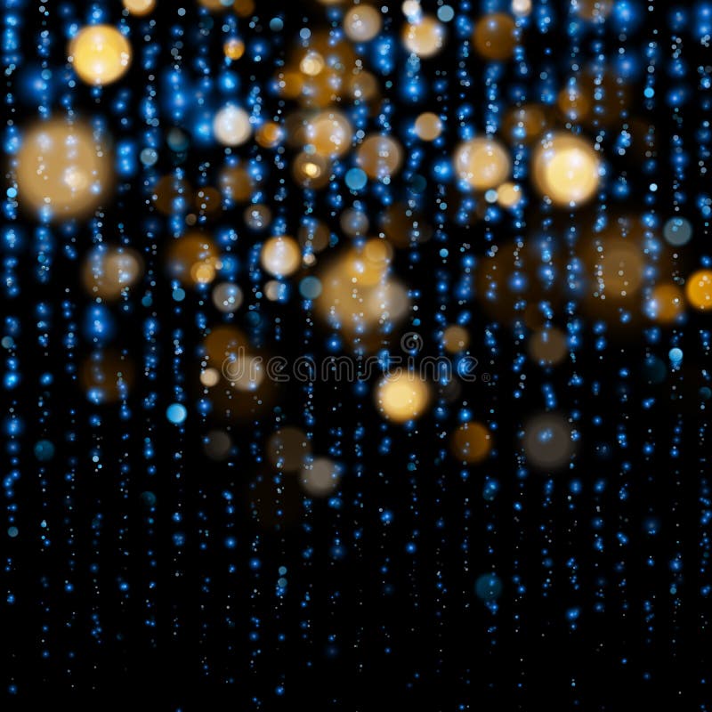 Vaag bokeh licht op donkerblauwe achtergrond Kerstmis en Nieuwjaarvakantiemalplaatje De samenvatting schittert Defocused stock illustratie Vaag bokeh licht op donkerblauwe achtergrond Kerstmis en Nieuwjaarvakantiemalplaatje De samenvatting schittert Defocused stock illustratie