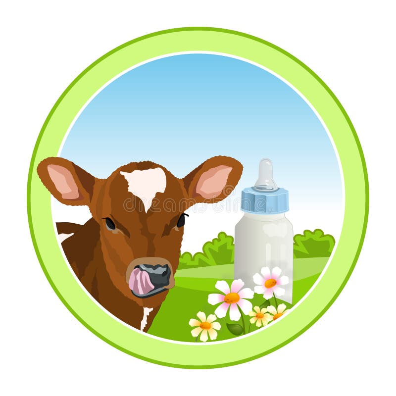  Vaca e leite ilustração do vetor