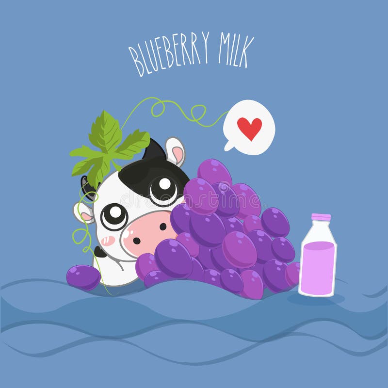 Vaca lechera de la leche de la uva muy linda ilustración del vector Vaca lechera de la leche de la uva muy linda ilustración del vector