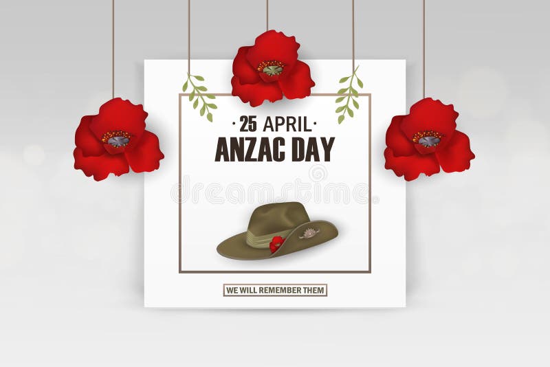 Vacances commémoratives d'anniversaire de pavots d'Anzac Day Nous nous rappellerons les Jour de souvenir de guerre d'Anzac Day 25 illustration libre de droits Vacances commémoratives d'anniversaire de pavots d'Anzac Day Nous nous rappellerons les Jour de souvenir de guerre d'Anzac Day 25 illustration libre de droits