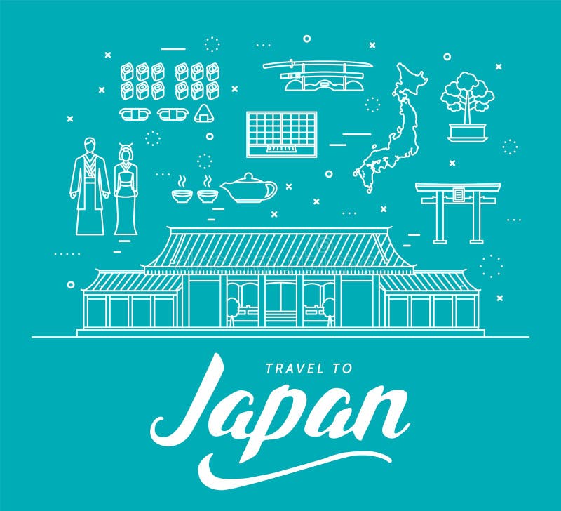 Vacances de voyage du Japon de pays illustration de vecteur Vacances de voyage du Japon de pays illustration de vecteur