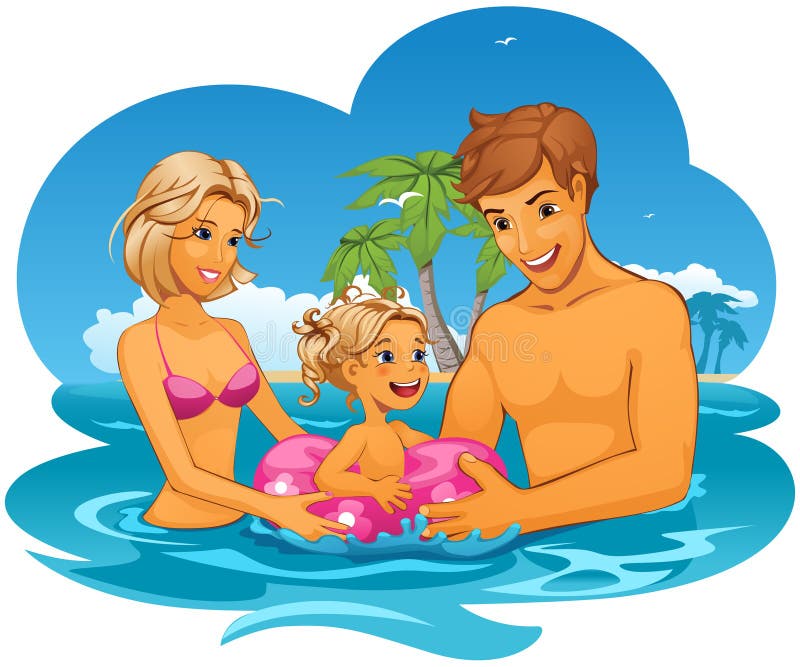 Vector illustration of Family on vacation. Vector illustration of Family on vacation