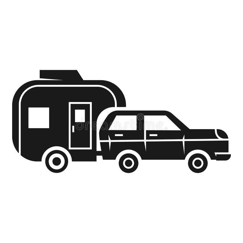 Vacation Car Trailer Icon, Simple Style Stock Vector - Illustration of ...