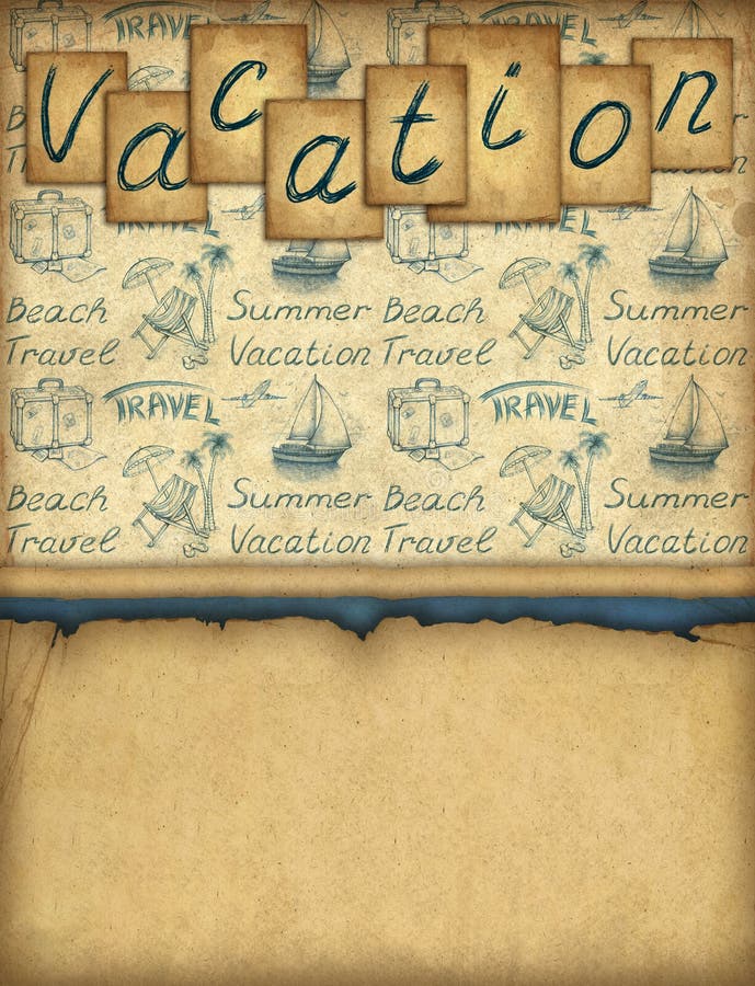 Vacation text and illustrations