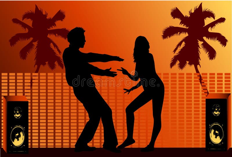 Vacational fun , dance silhouette