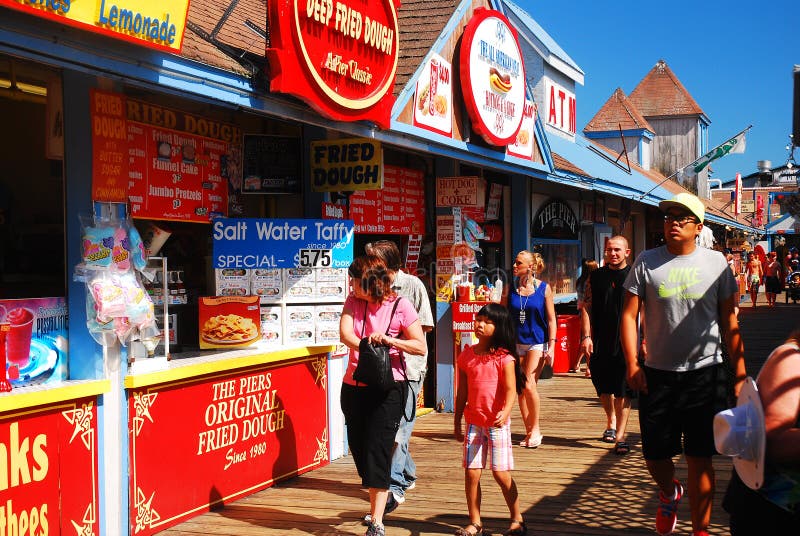 Vacationers crowd the pier at Old Orchard Beach, Maine