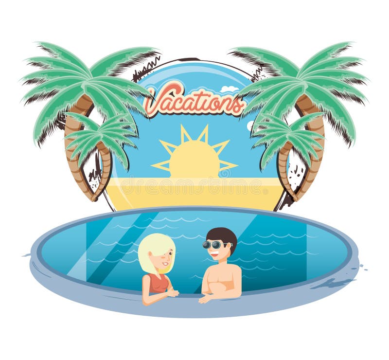 Couple Pool Stock Illustrations 1 134 Couple Pool Stock Illustrations Vectors Clipart Dreamstime